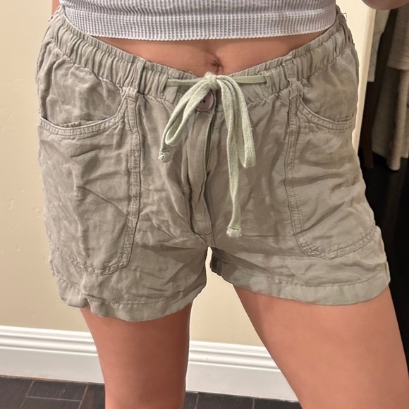 Rip Curl Pants - Rip Curl Olive Green Drawstring Shorts Size Small